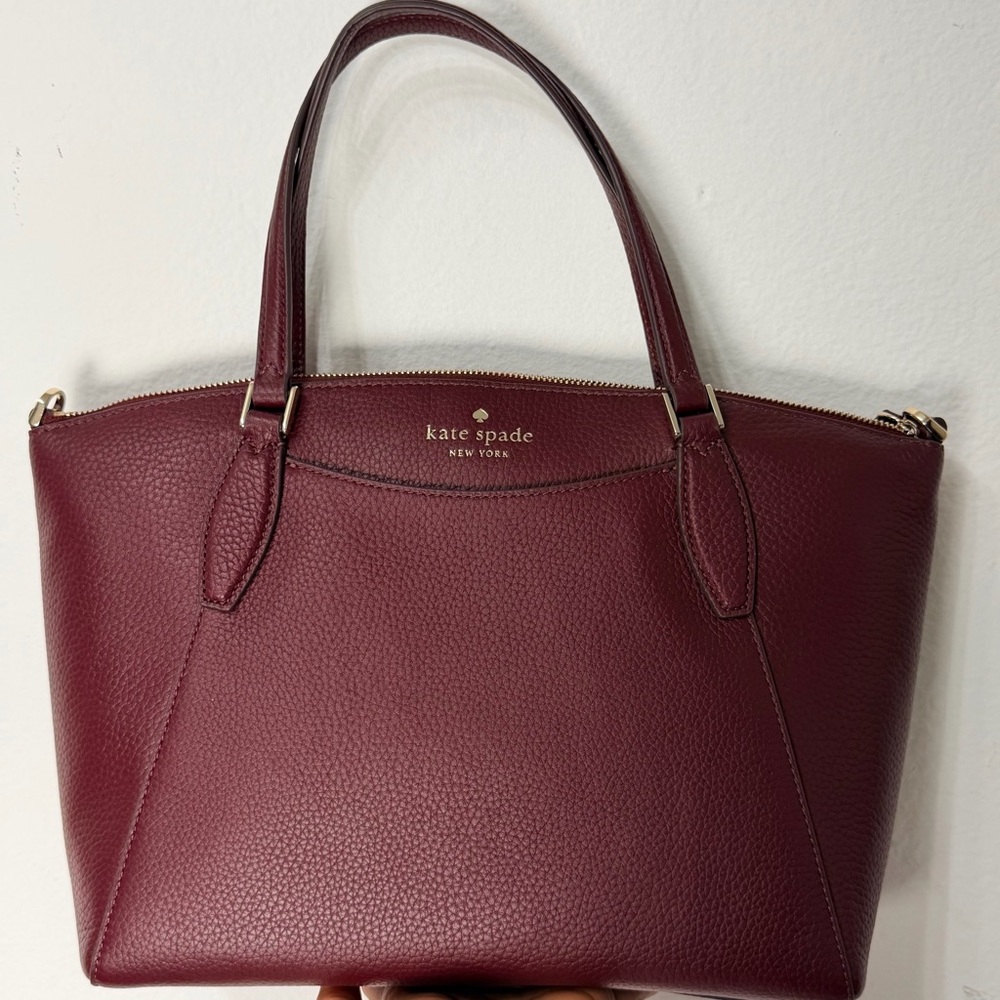 Kate Spade New York Monica pebbled leather‎ Deep Red Satchel Bag - Picture 4 of 14
